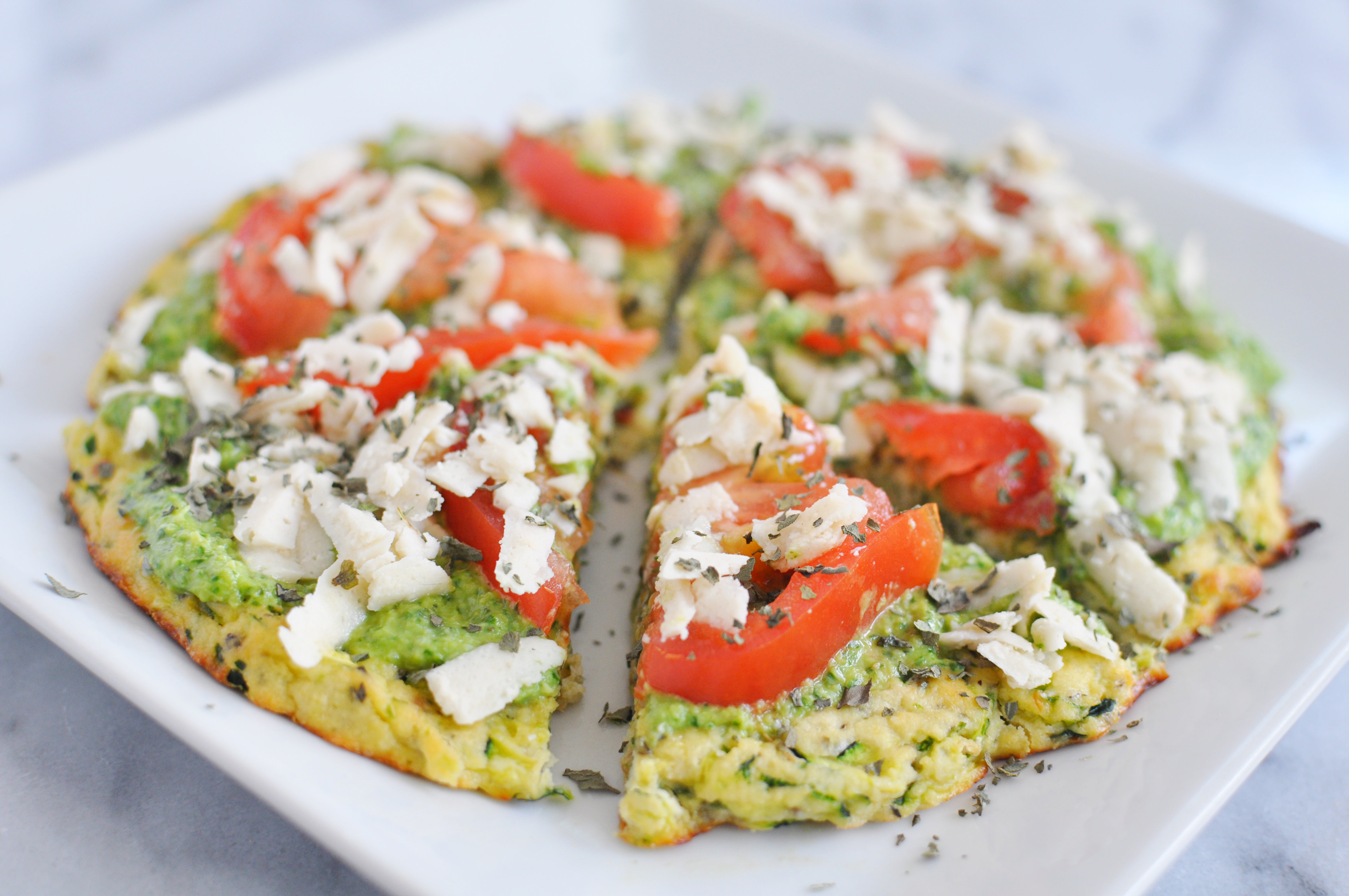 Paleo Vegan Pesto Cheese Pizza